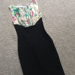 Ted Baker Black and Floral Cocktail Dress